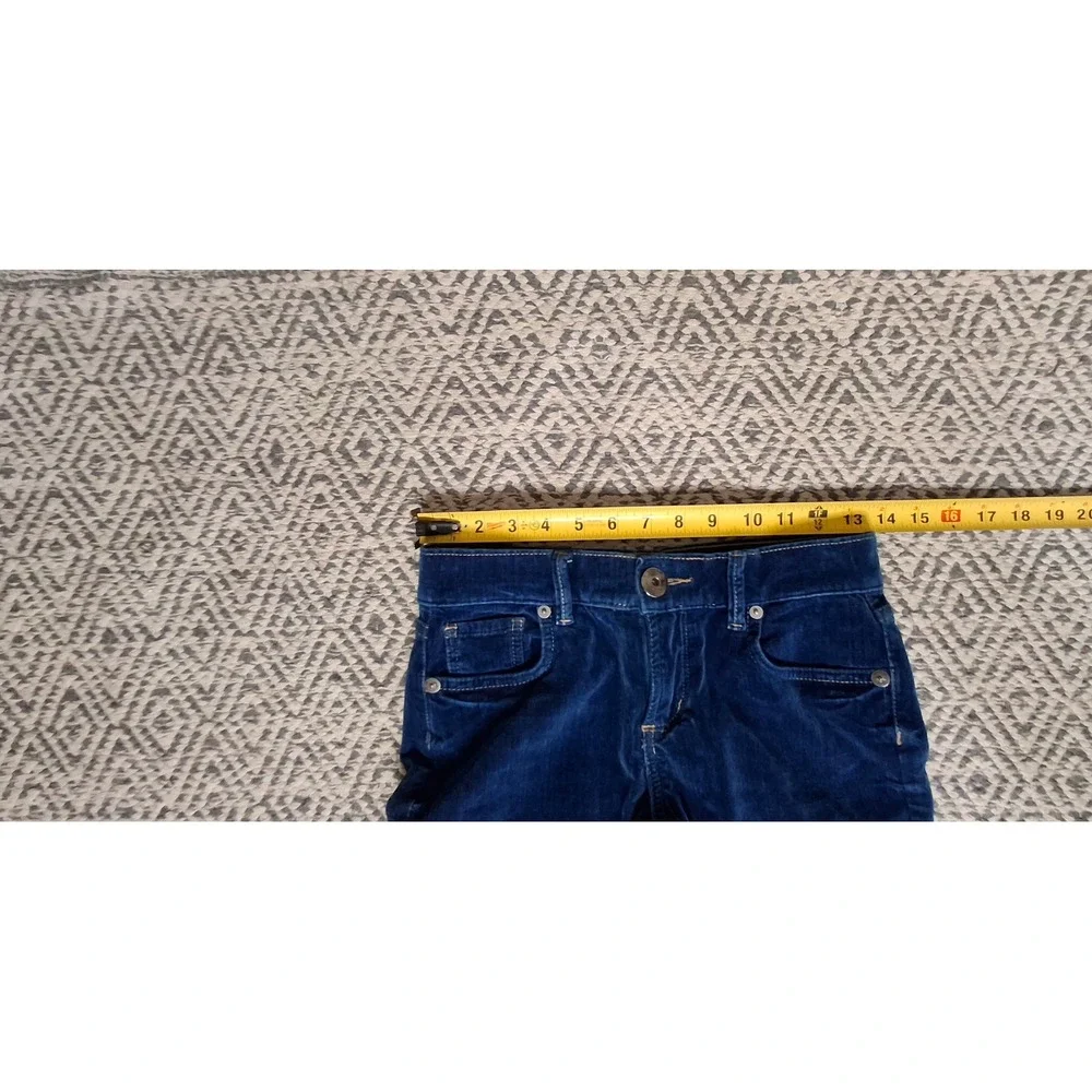 Animale Women's Blue Velvet Slim Fit Pants Made in Brazil *See Measurements